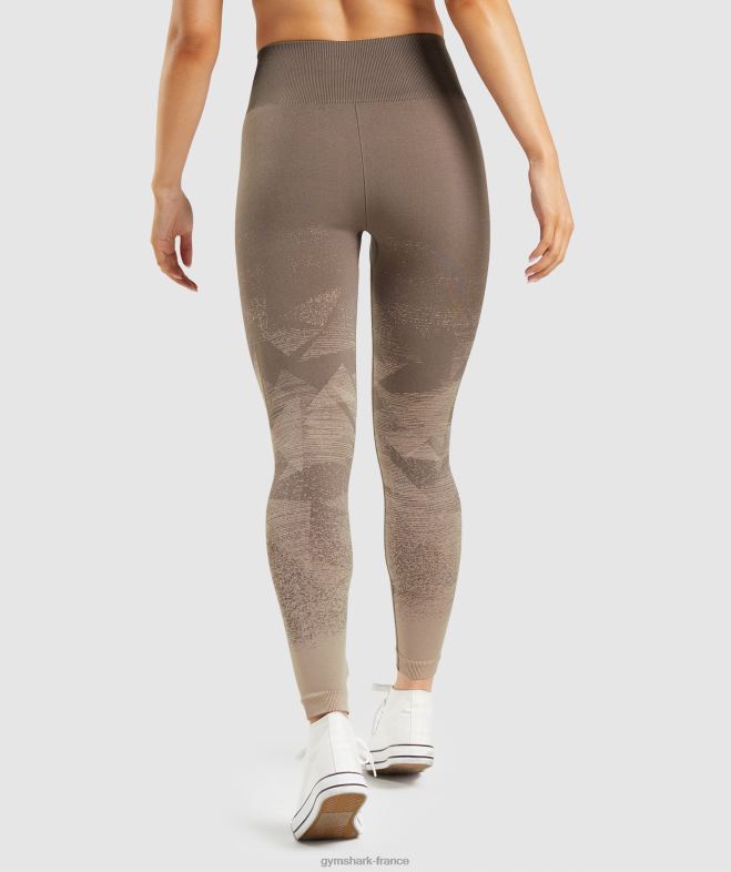 Gymshark adapter les leggings sans couture ombre triangle | imprimé penny brun femmes 6HF28318